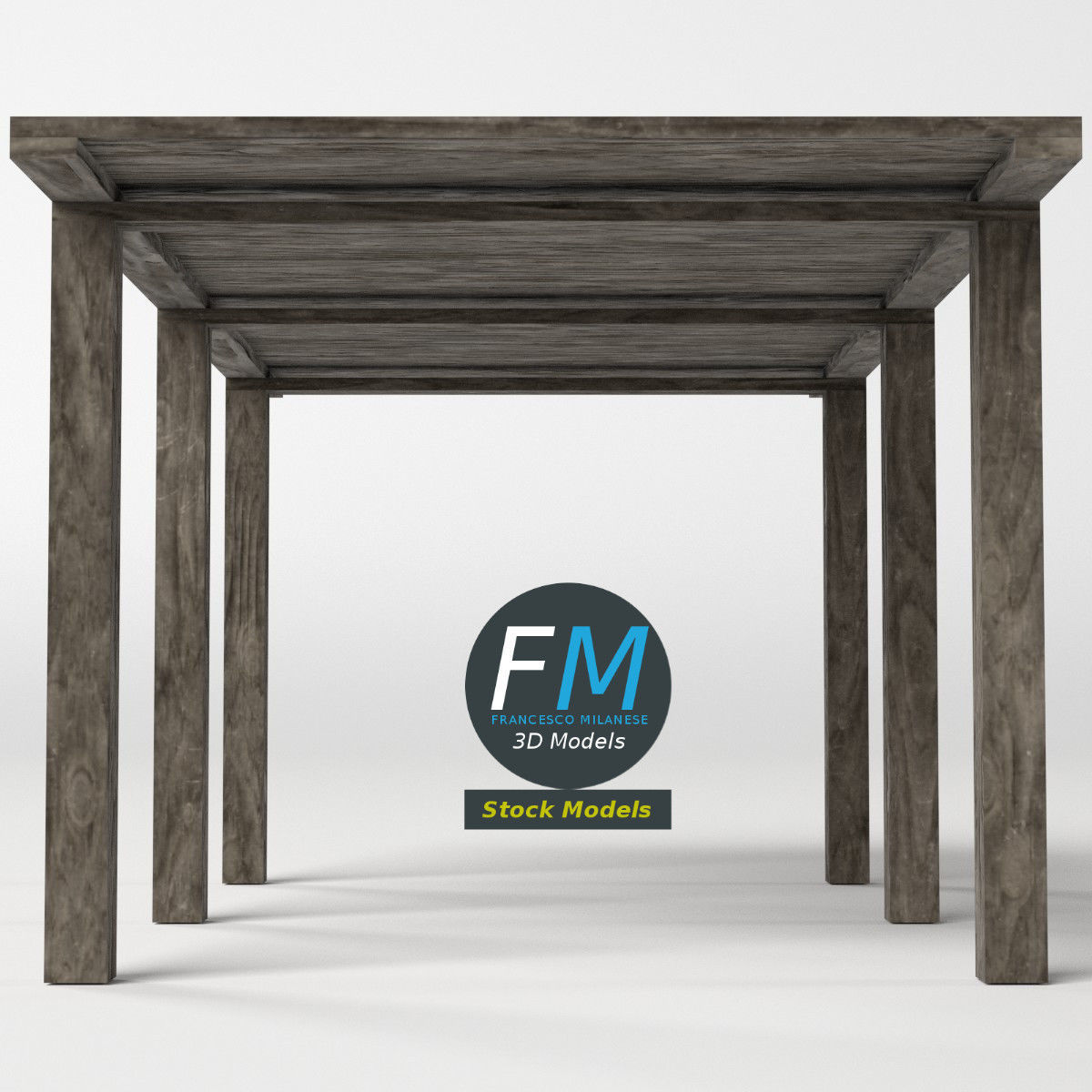 Wooden pier module 3D model_5