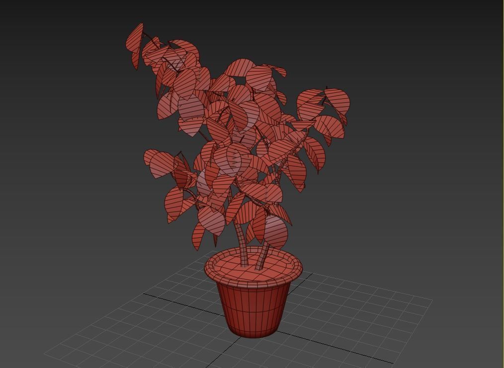 Plant in pot Low-poly 3D model_4