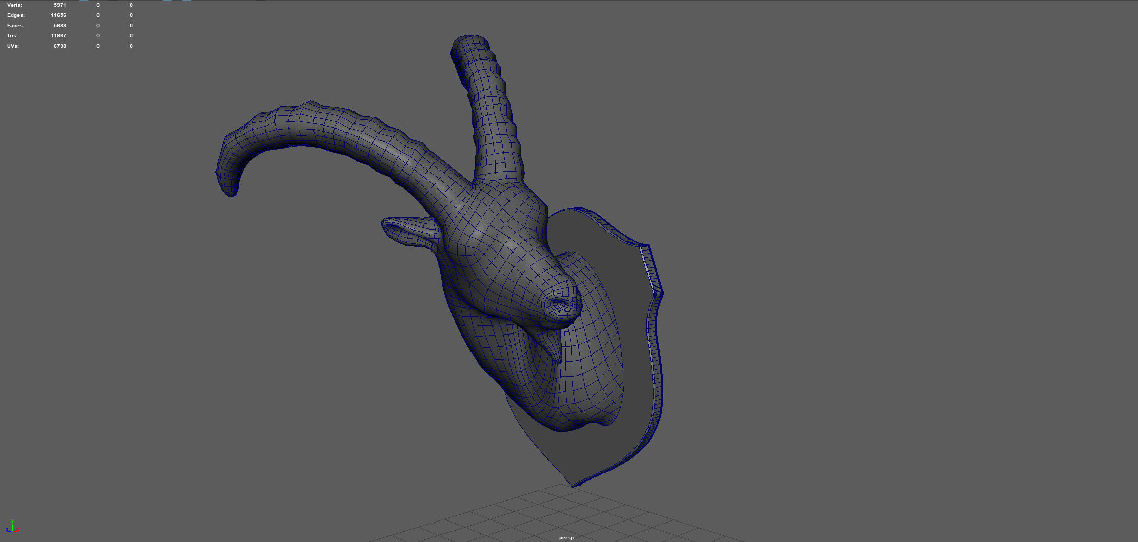 WILD GOAT TROPHY Low-poly 3D model_3