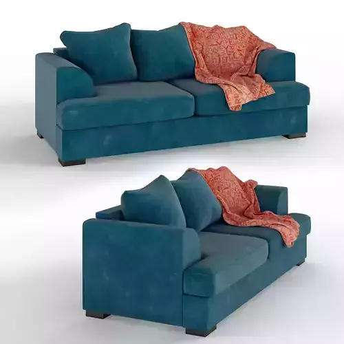 Richard 2 couch with orange blanket