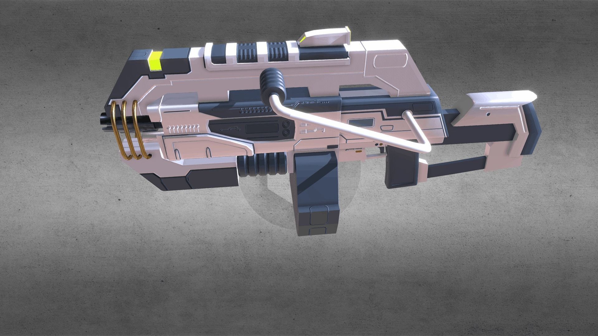 Futuristic Machine Gun Low-poly 3D model_3