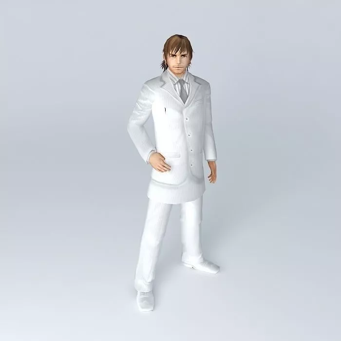 City People - Male (White Version) Free 3D model