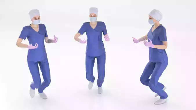 Rigged medical nurse 03