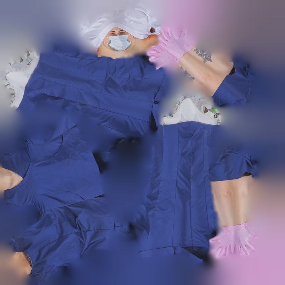 Rigged medical nurse 03 Low-poly 3D model_10