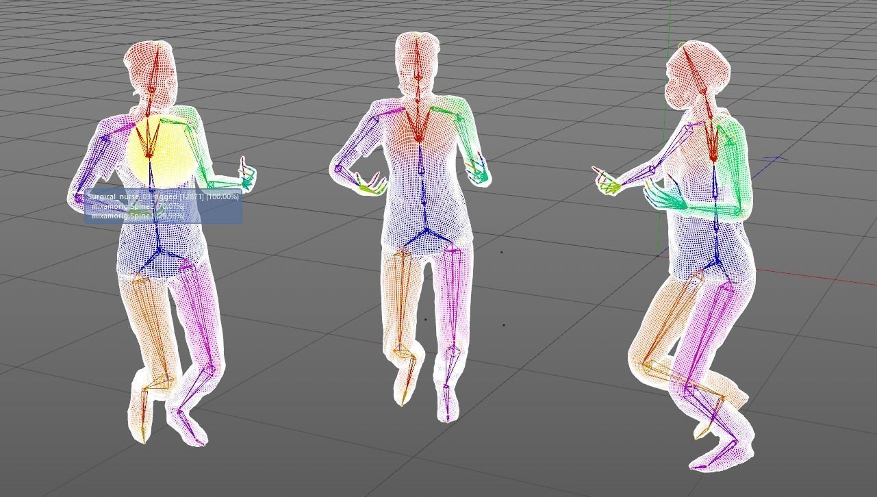 Rigged medical nurse 03 Low-poly 3D model_1