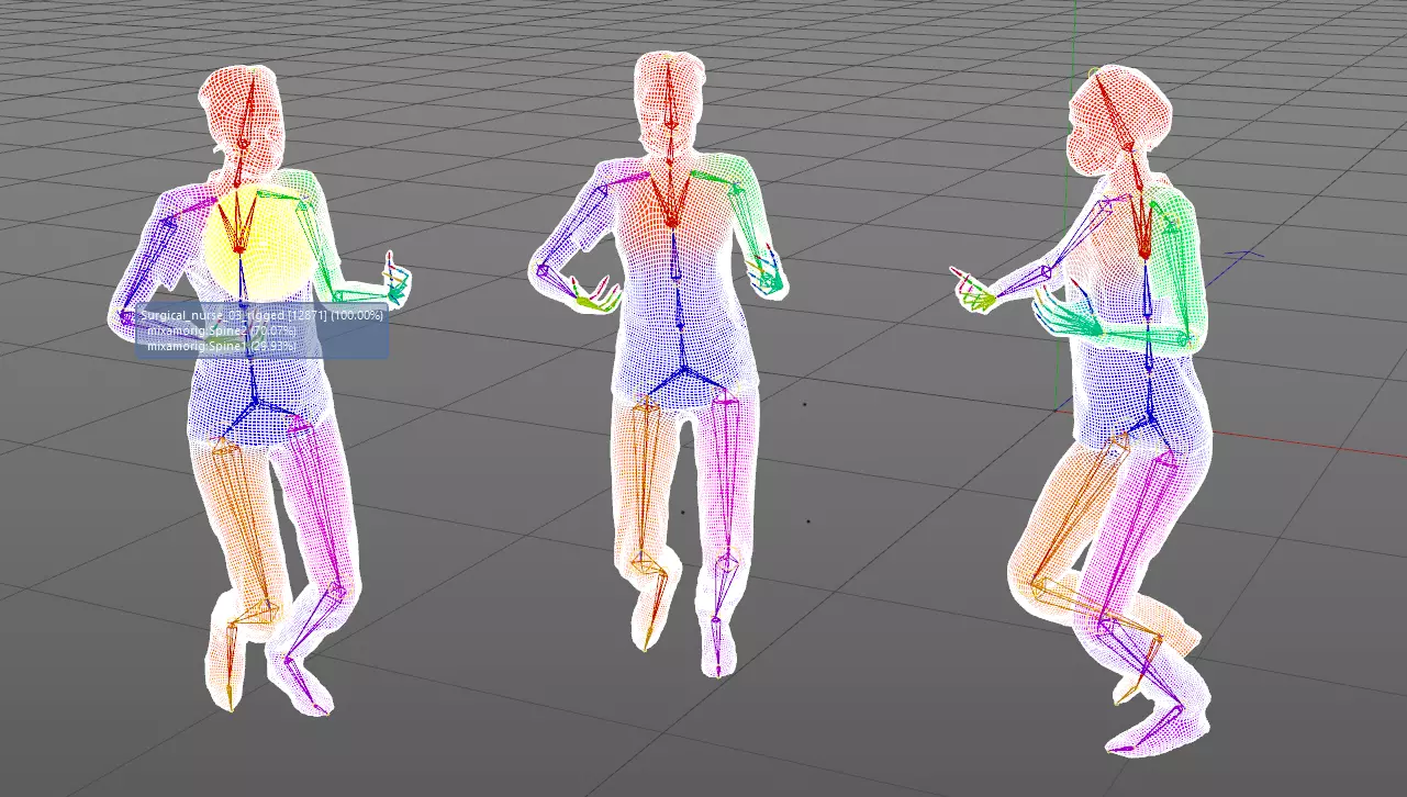 Rigged medical nurse 03 Low-poly 3D model