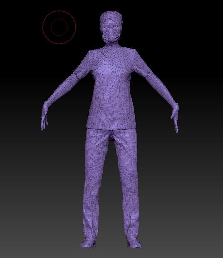 Rigged medical nurse 03 Low-poly 3D model_6