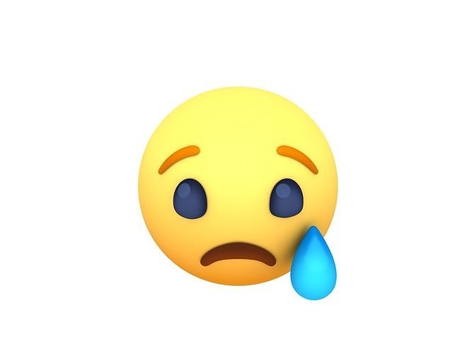 Animated Facebook Sad Reaction Button Low-poly 3D model