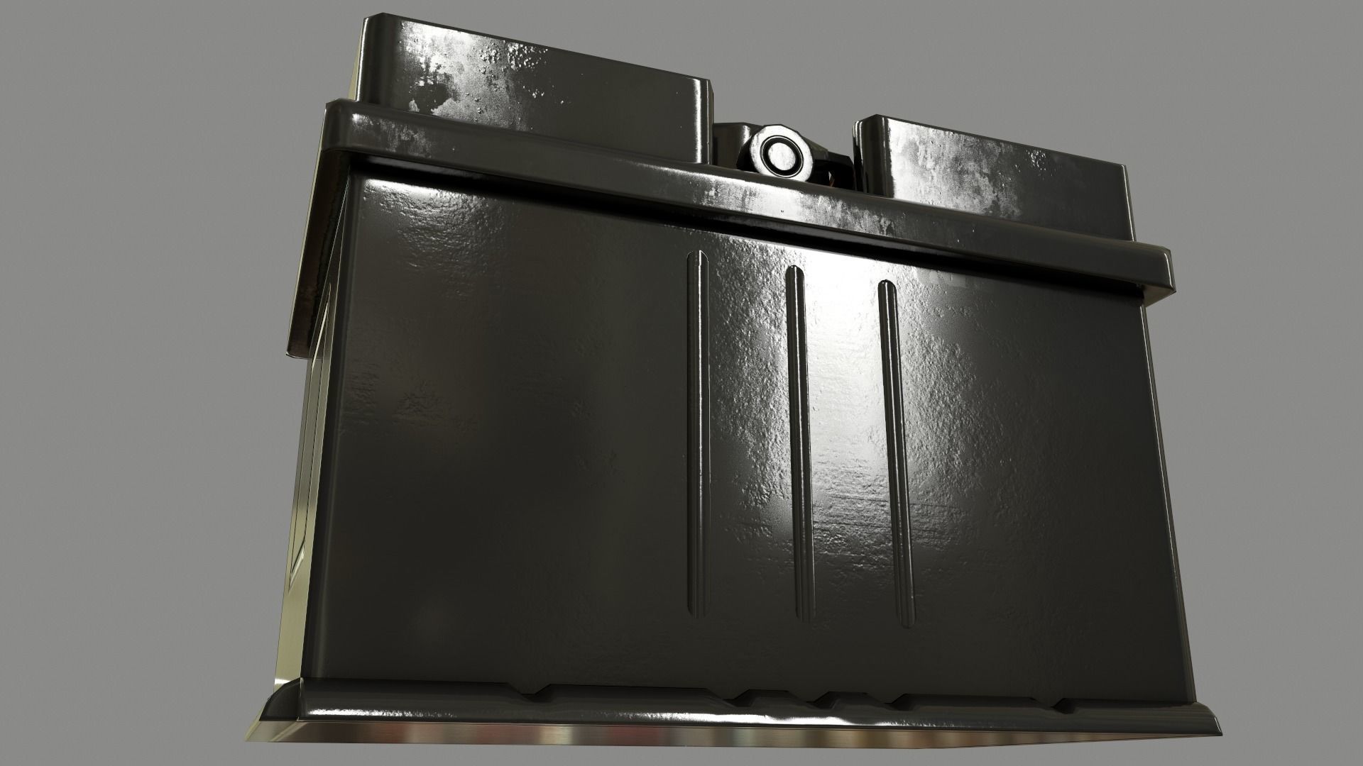 PBR Car Battery - Black Low-poly 3D model_13