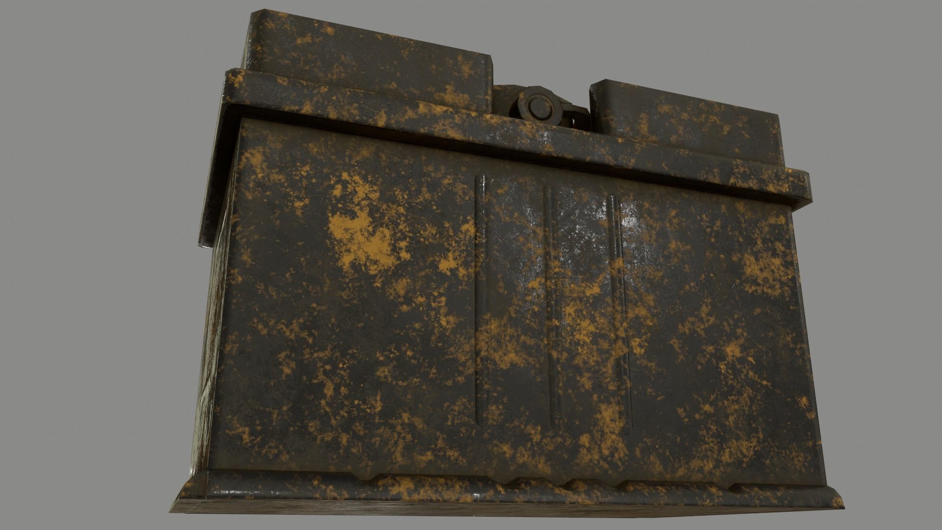 PBR Car Battery - Black Low-poly 3D model_15