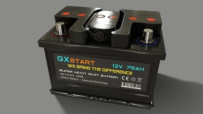 PBR Car Battery - Black Low-poly 3D model