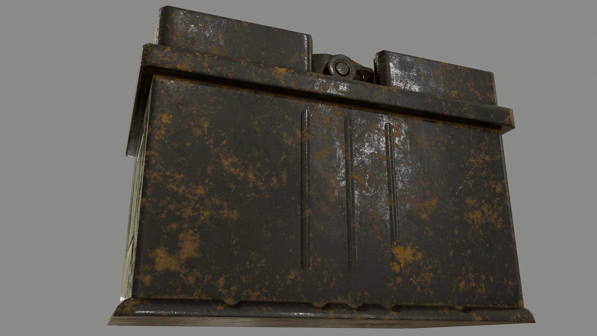 PBR Car Battery - Black Low-poly 3D model_14