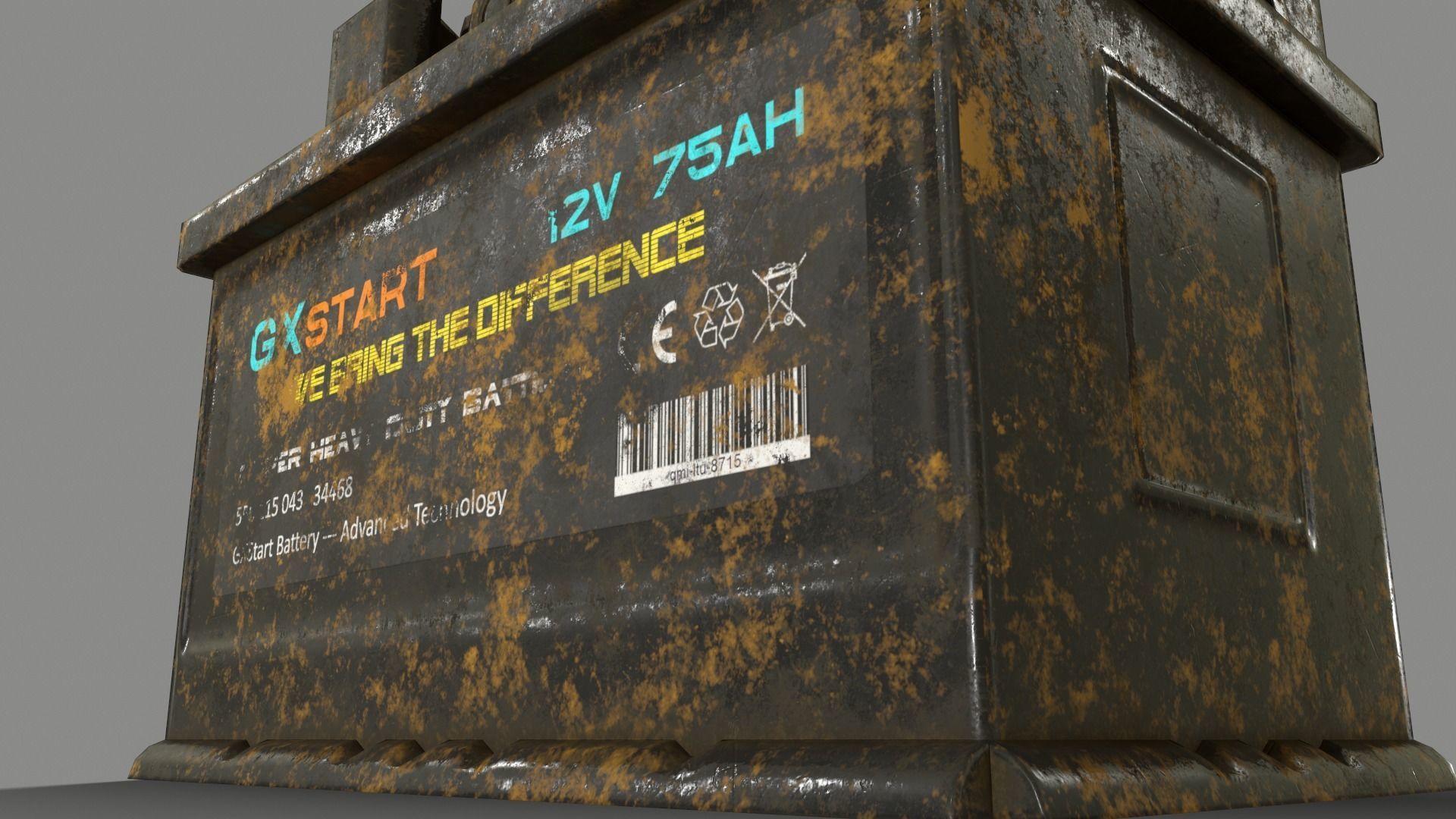 PBR Car Battery - Black Low-poly 3D model_18