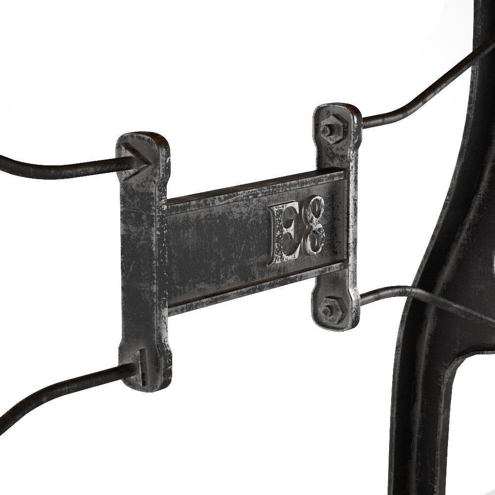 Nuevo V4 A-Leg Small Dining Table with Reclaimed Wood Top 3D model_1