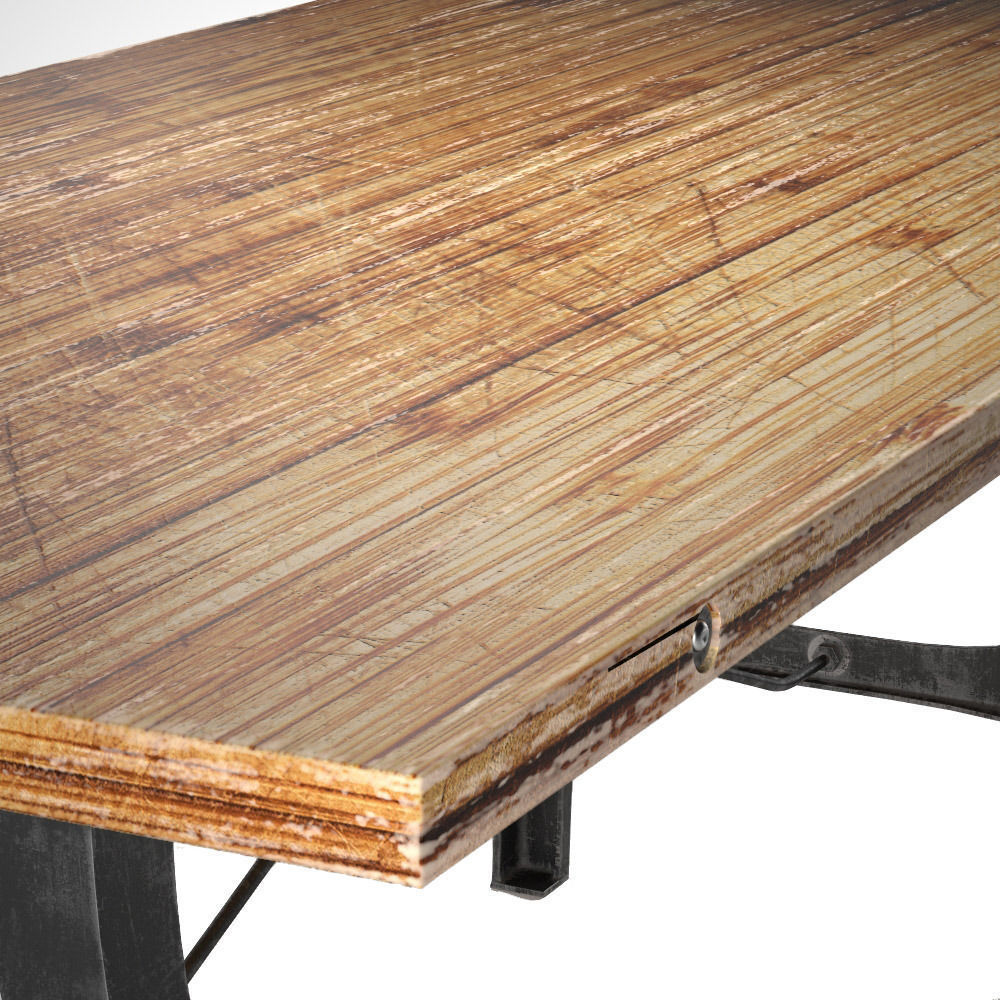 Nuevo V4 A-Leg Small Dining Table with Reclaimed Wood Top 3D model_2
