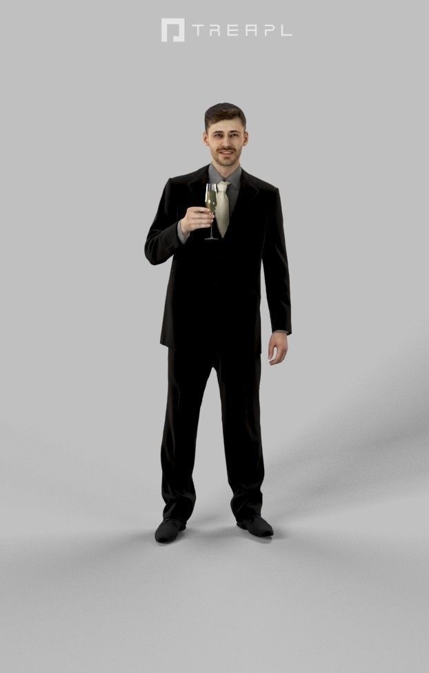 5x BUSINESS MAN STANDING  VOL01 Scanned 3D Model Collection_3