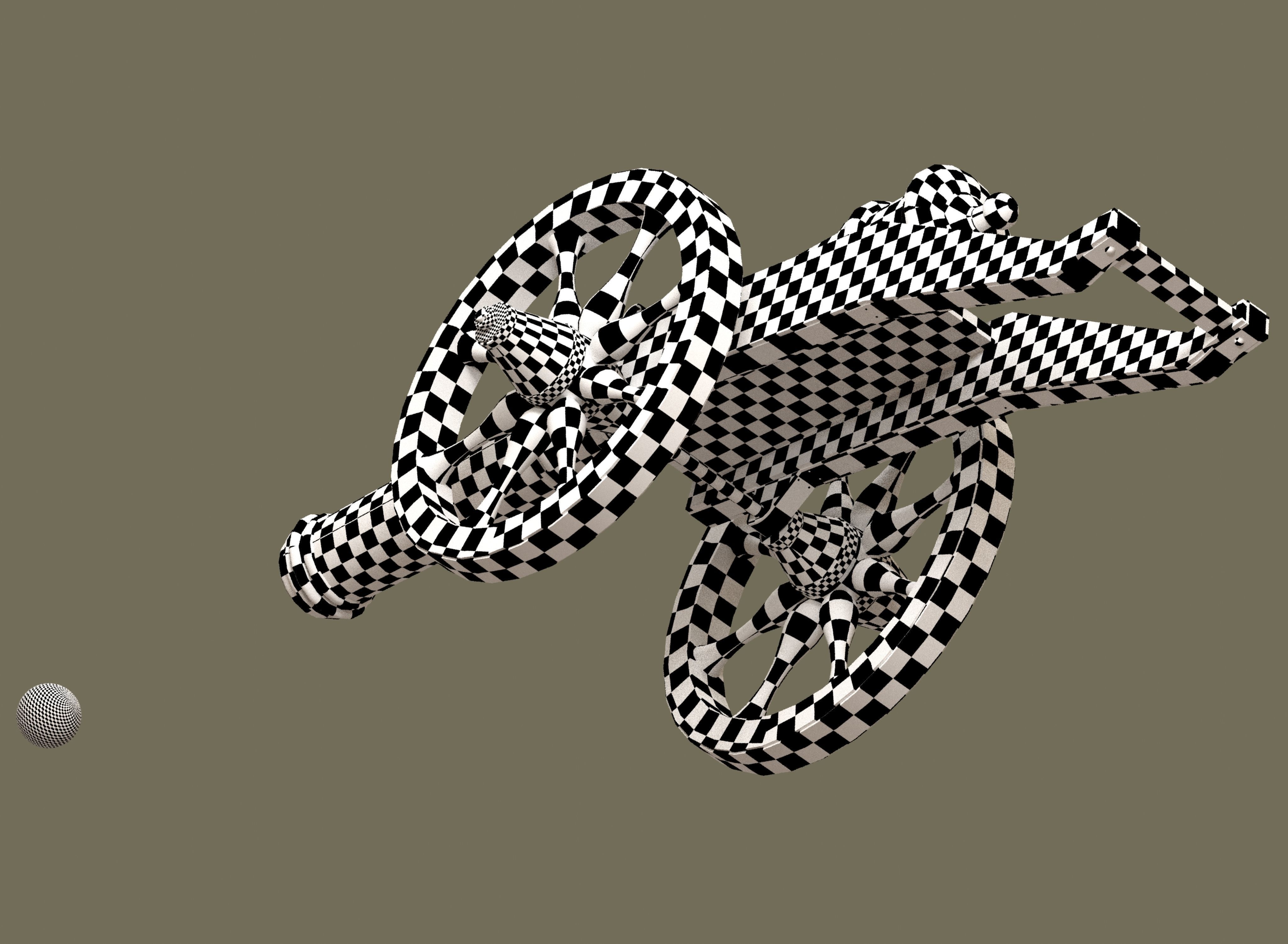 Medieval cannon Low-poly 3D model_36