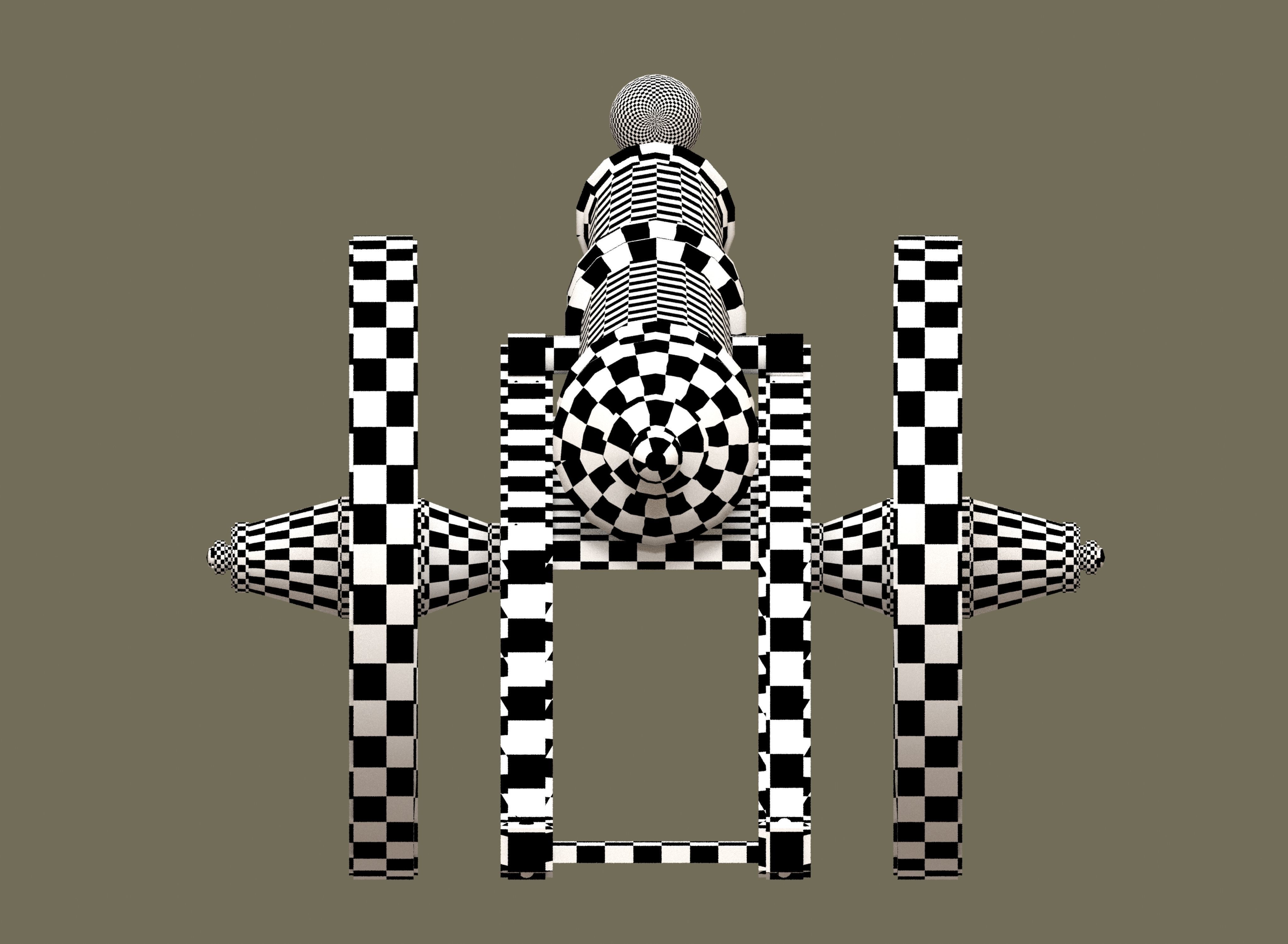 Medieval cannon Low-poly 3D model_38