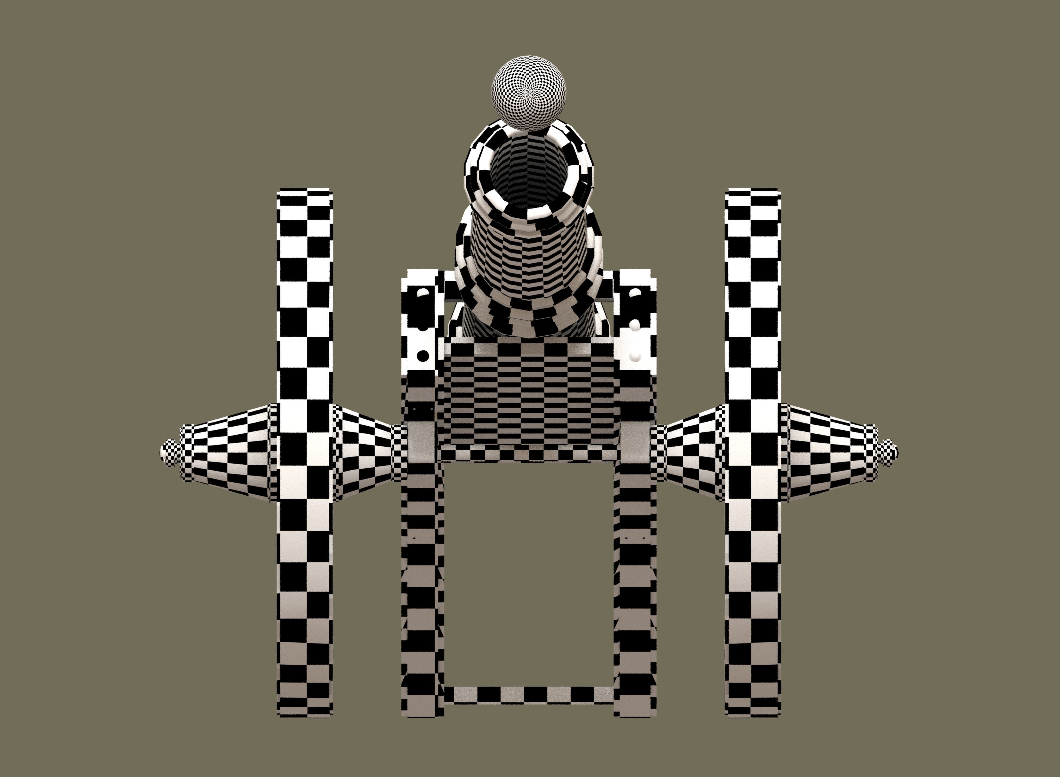 Medieval cannon Low-poly 3D model_37