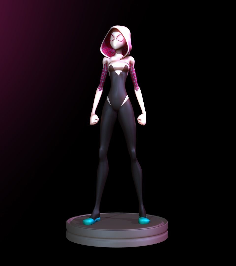 Spider-Gwen 3D person from spider verse 3D print model_3