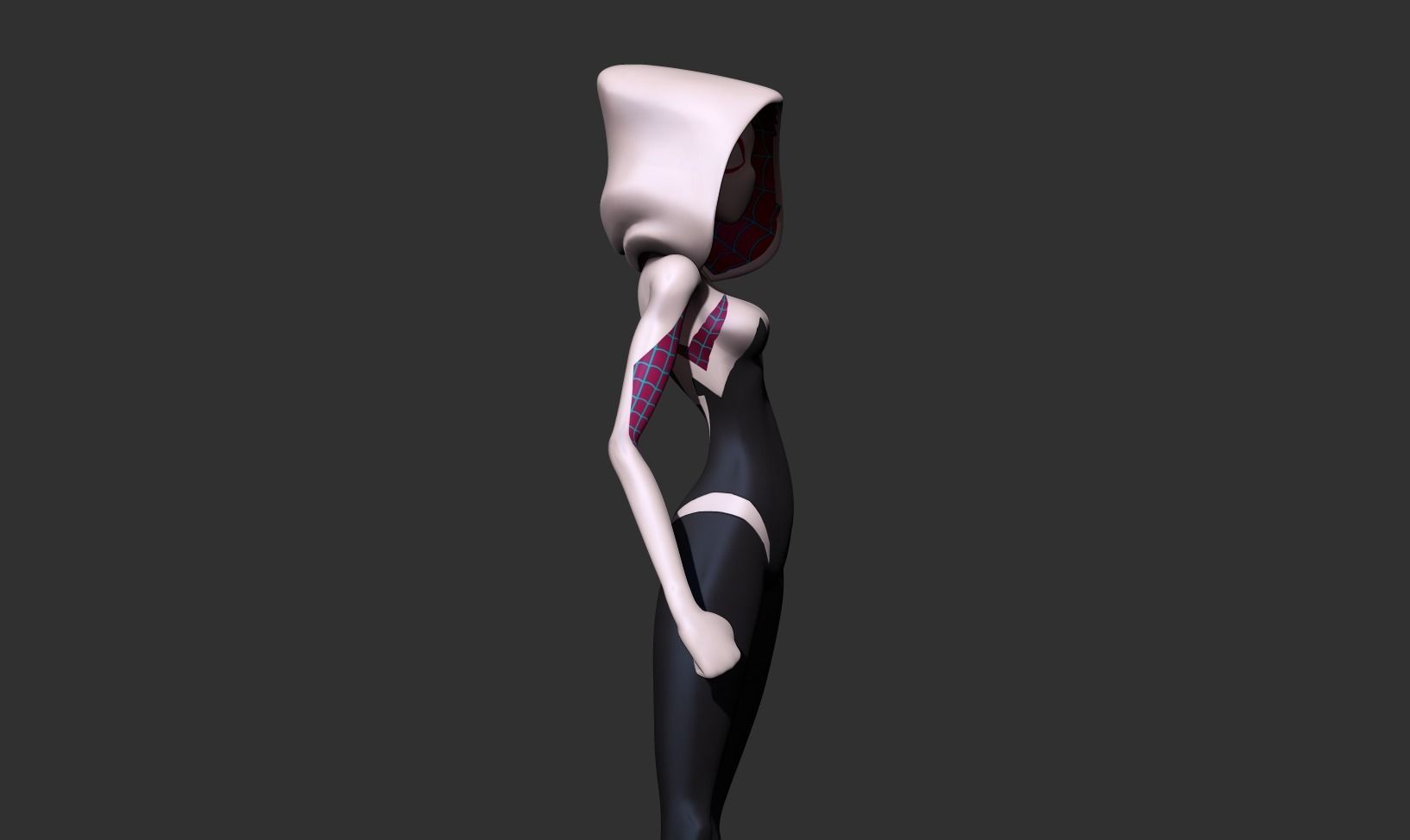 Spider-Gwen 3D person from spider verse 3D print model_18
