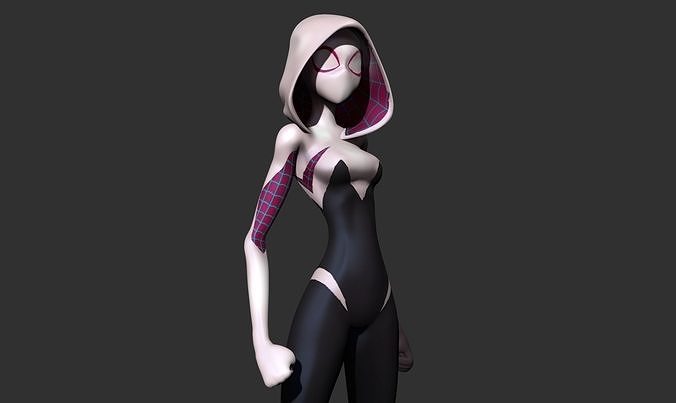 Spider-Gwen 3D person from spider verse 3D print model