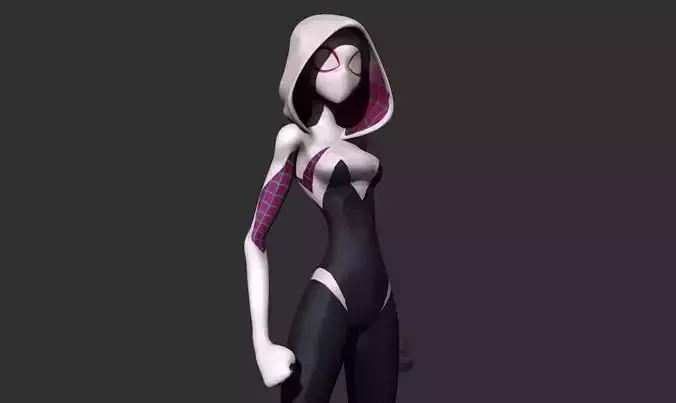 Spider-Gwen 3D person from spider verse 3D print model