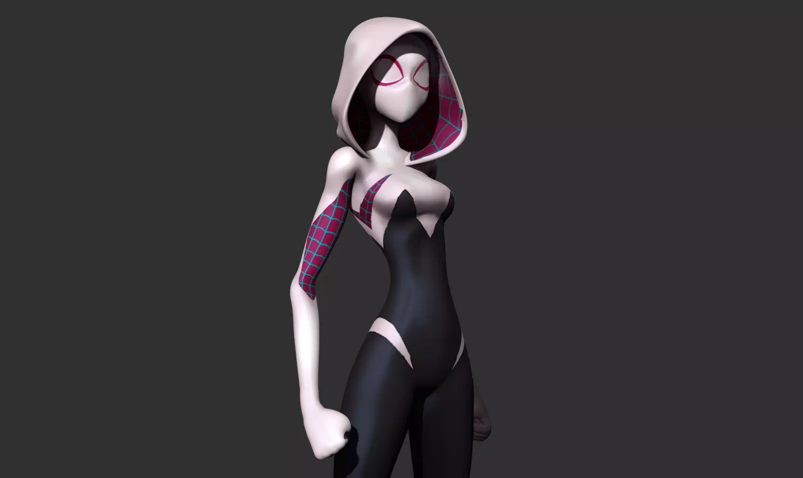 Spider-Gwen 3D person from spider verse 3D print model_0