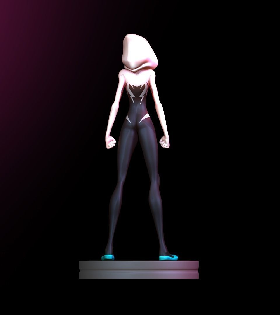Spider-Gwen 3D person from spider verse 3D print model_9