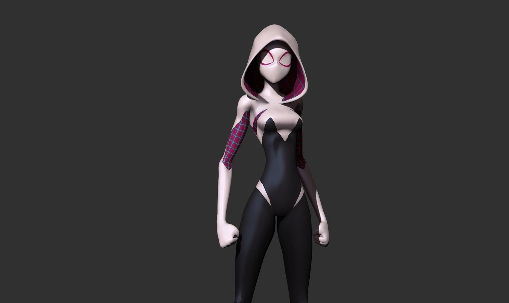 Spider-Gwen 3D person from spider verse 3D print model_17