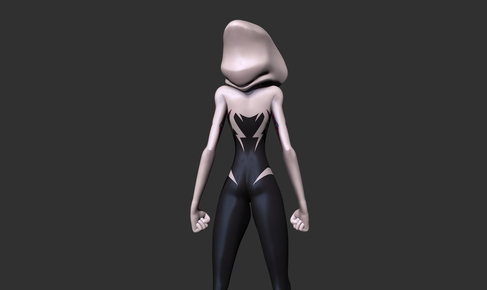 Spider-Gwen 3D person from spider verse 3D print model_19