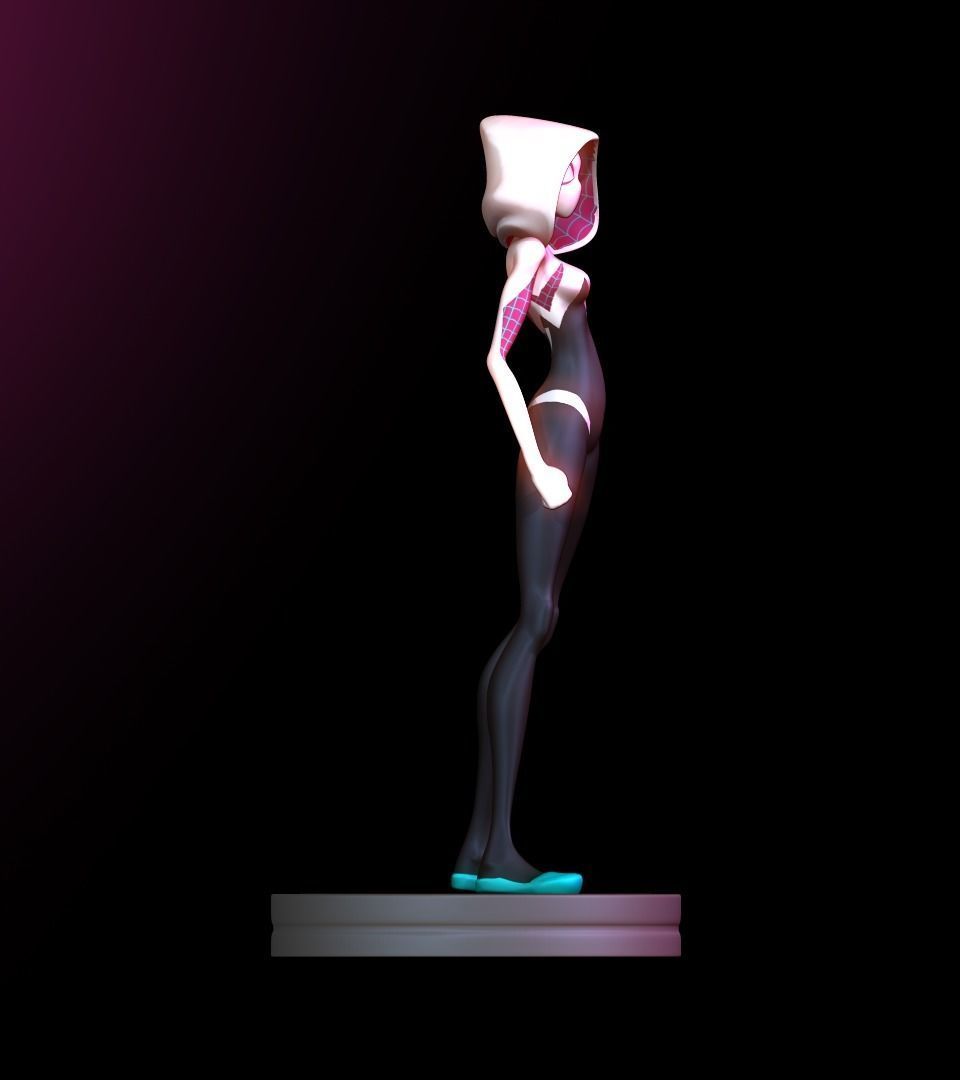 Spider-Gwen 3D person from spider verse 3D print model_8