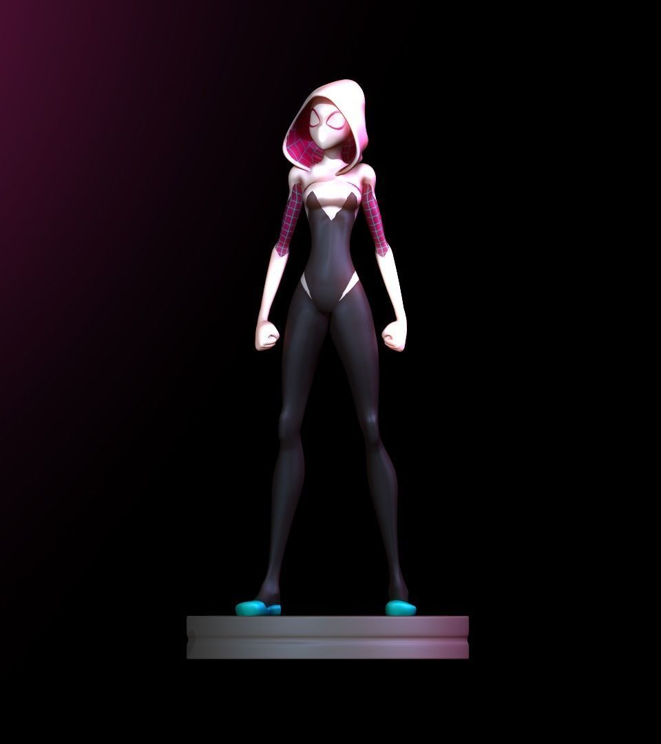 Spider-Gwen 3D person from spider verse 3D print model_11