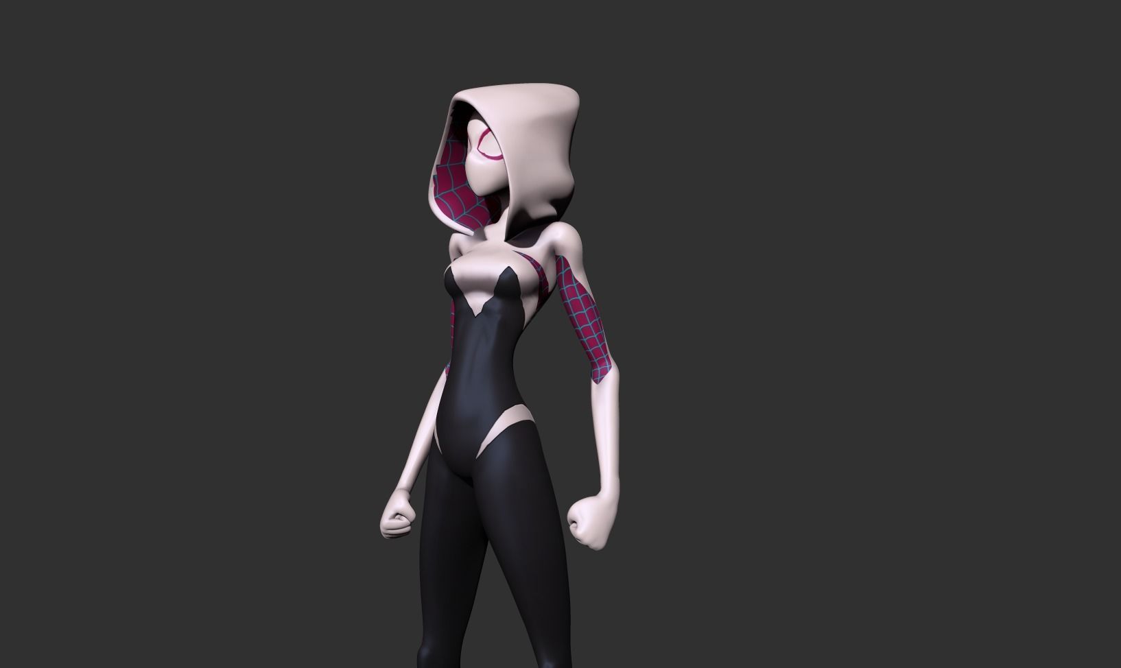 Spider-Gwen 3D person from spider verse 3D print model_21