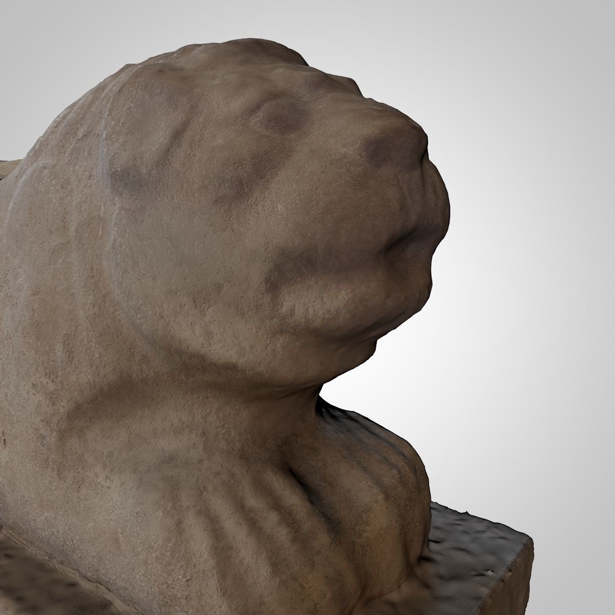 ASSYRIAN - LION GUARDING STONE 3D model_3