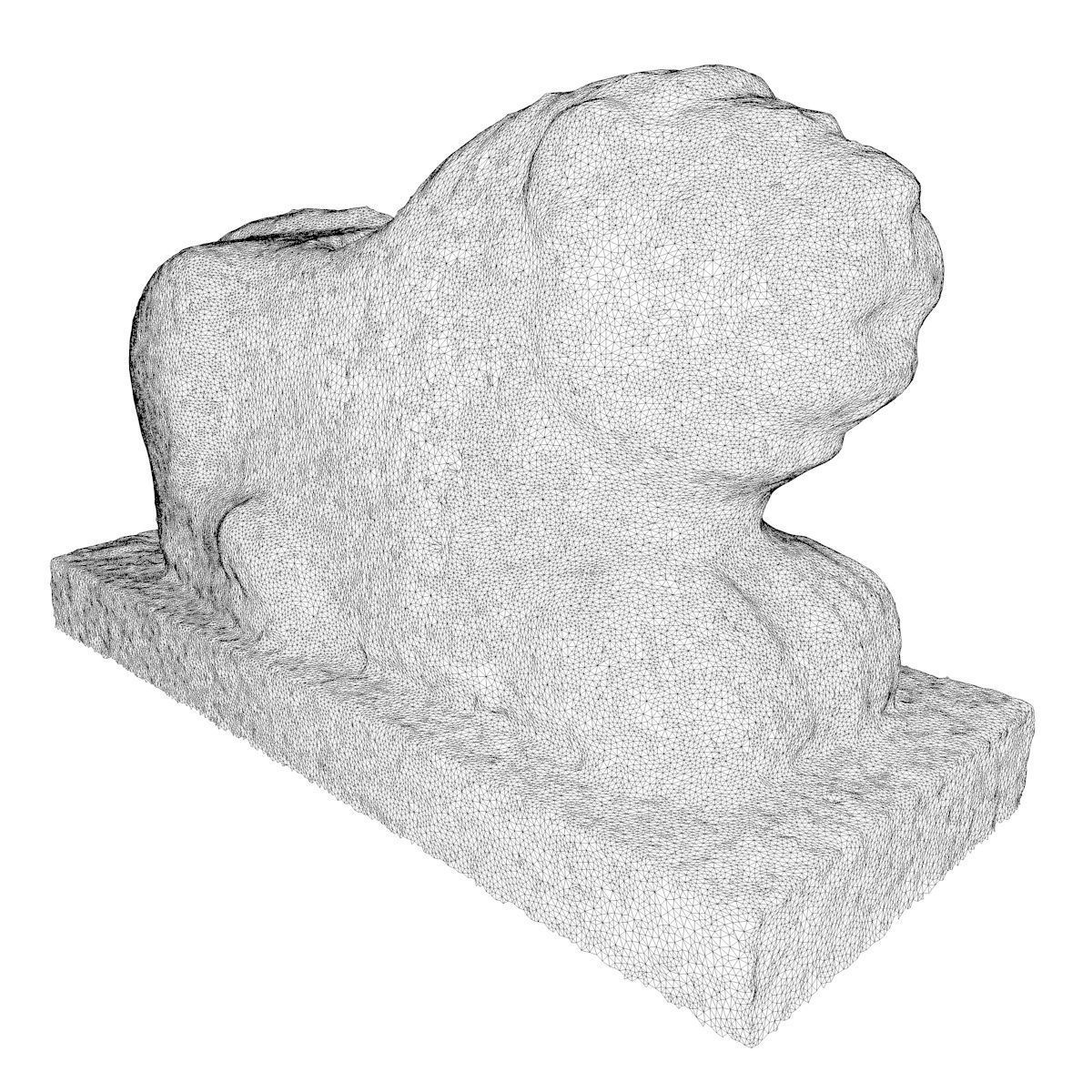 ASSYRIAN - LION GUARDING STONE 3D model_2