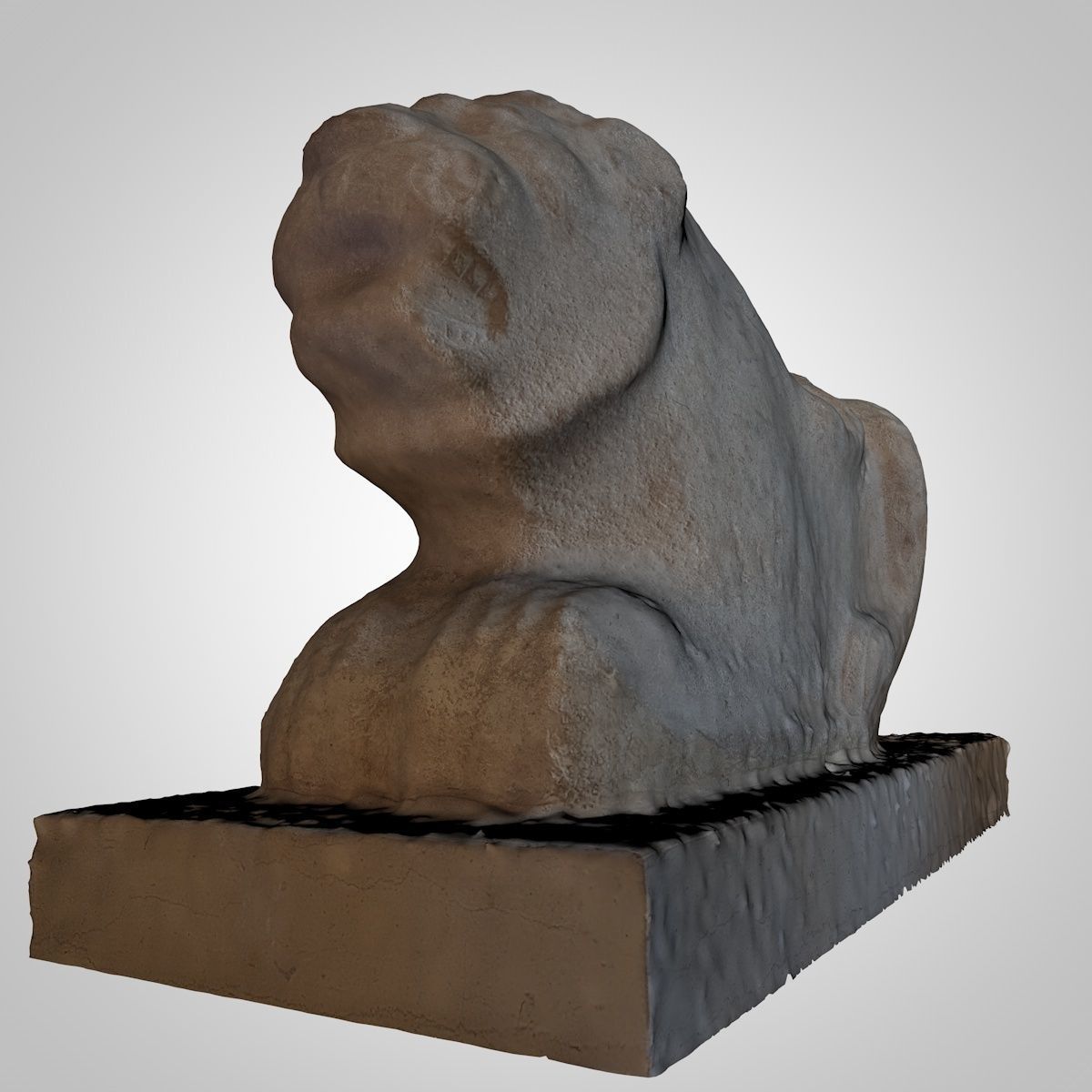 ASSYRIAN - LION GUARDING STONE 3D model_6