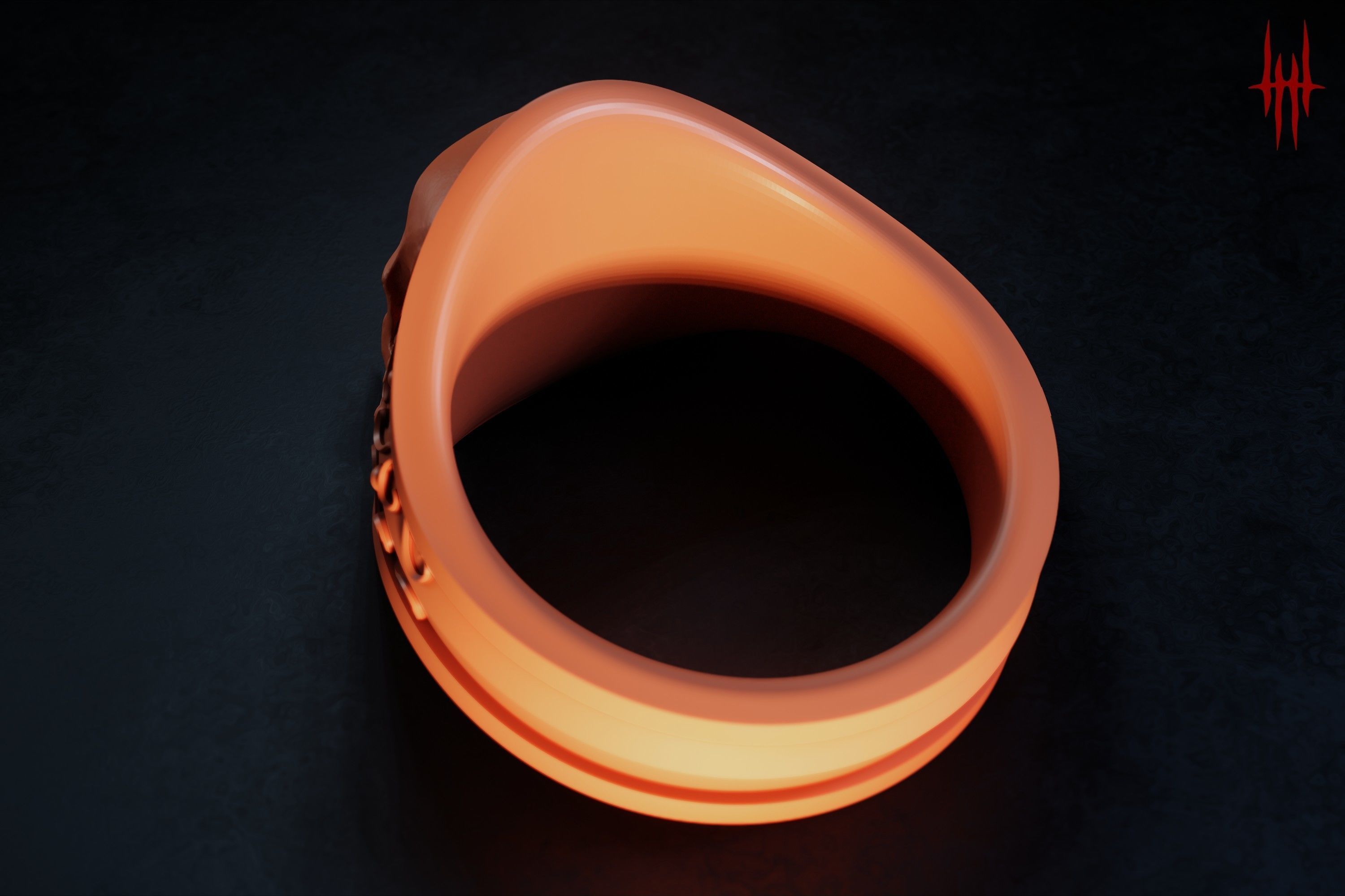 Elegant Gothic Skull Ring 3D print model_8