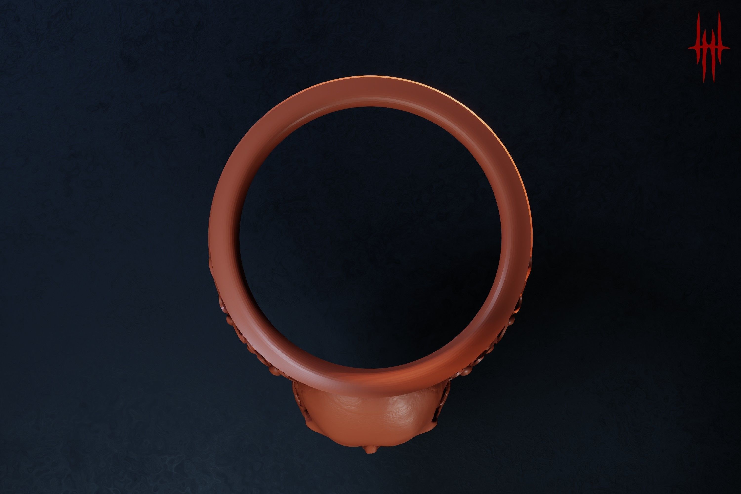 Elegant Gothic Skull Ring 3D print model_11