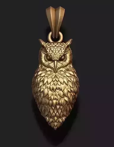 owl pendant 3D print model