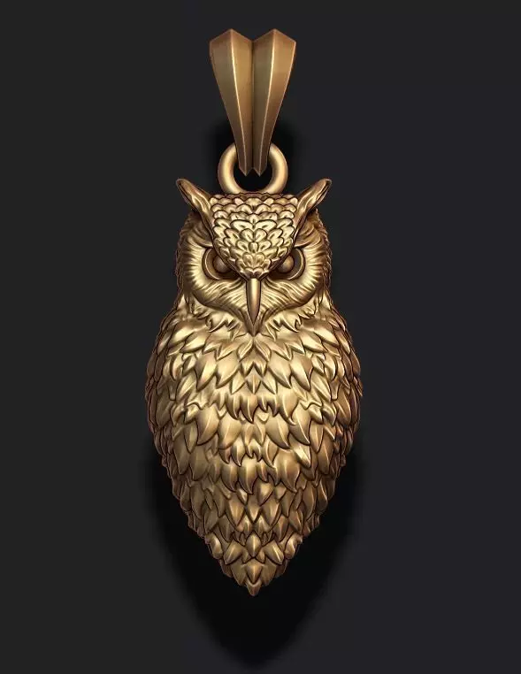 owl pendant 3D print model_0