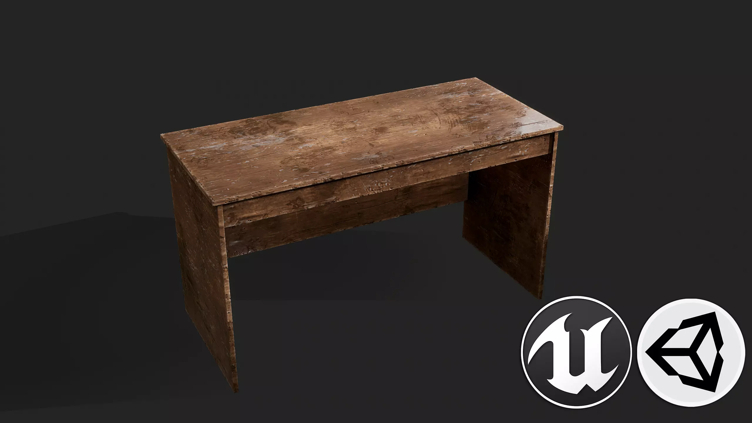 Office Table Low-poly 3D model