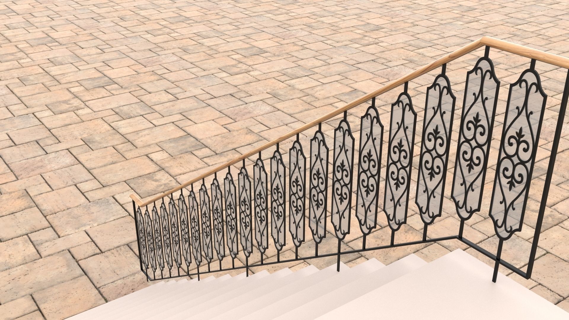 Highly detailed railing 02 3D model_3
