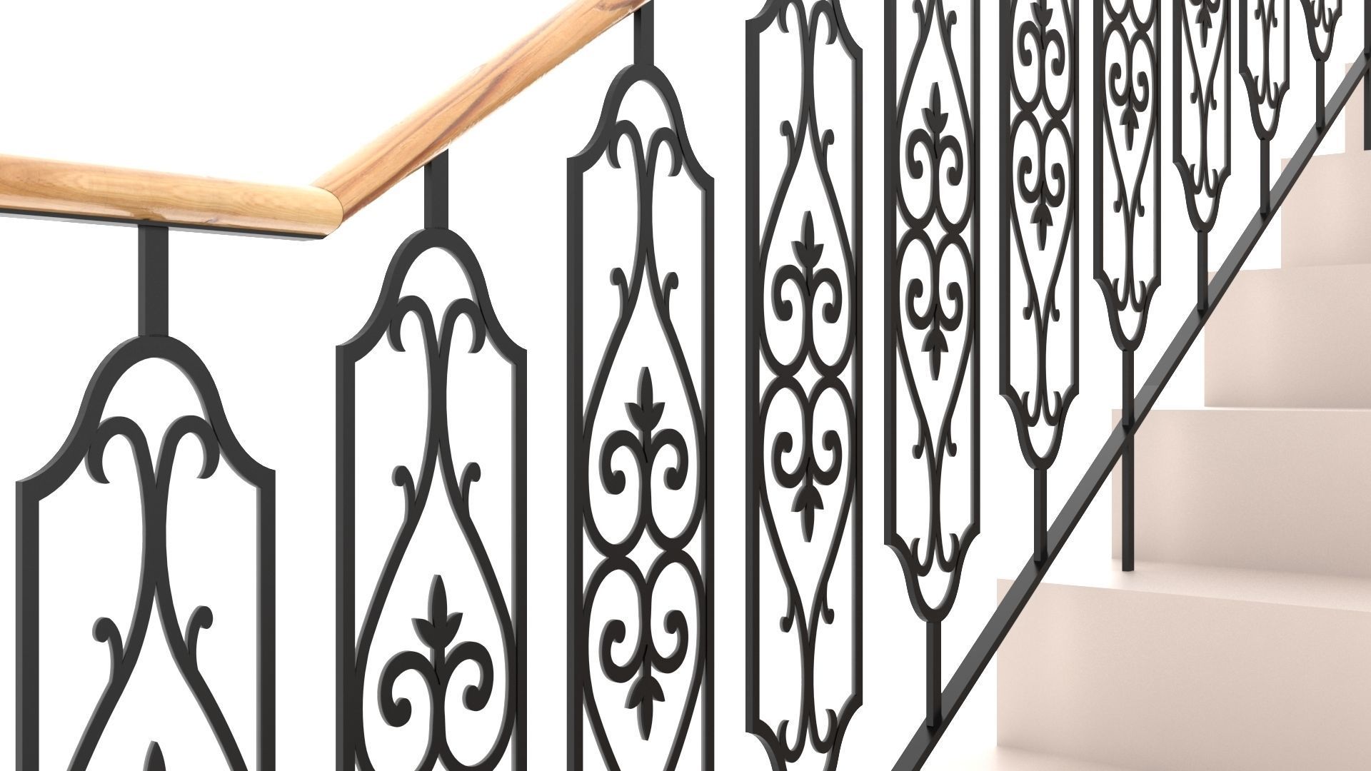 Highly detailed railing 02 3D model_2