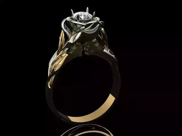 flower ring print model 3D print model