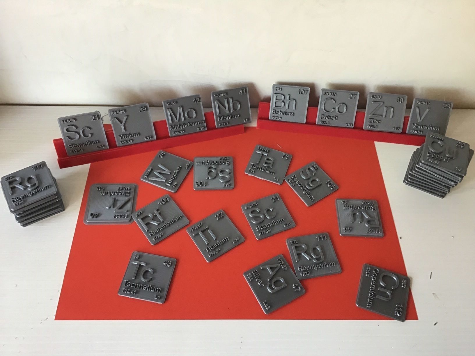 Periodic Table of Elements d-block chemistry - stl file 3D print model_1