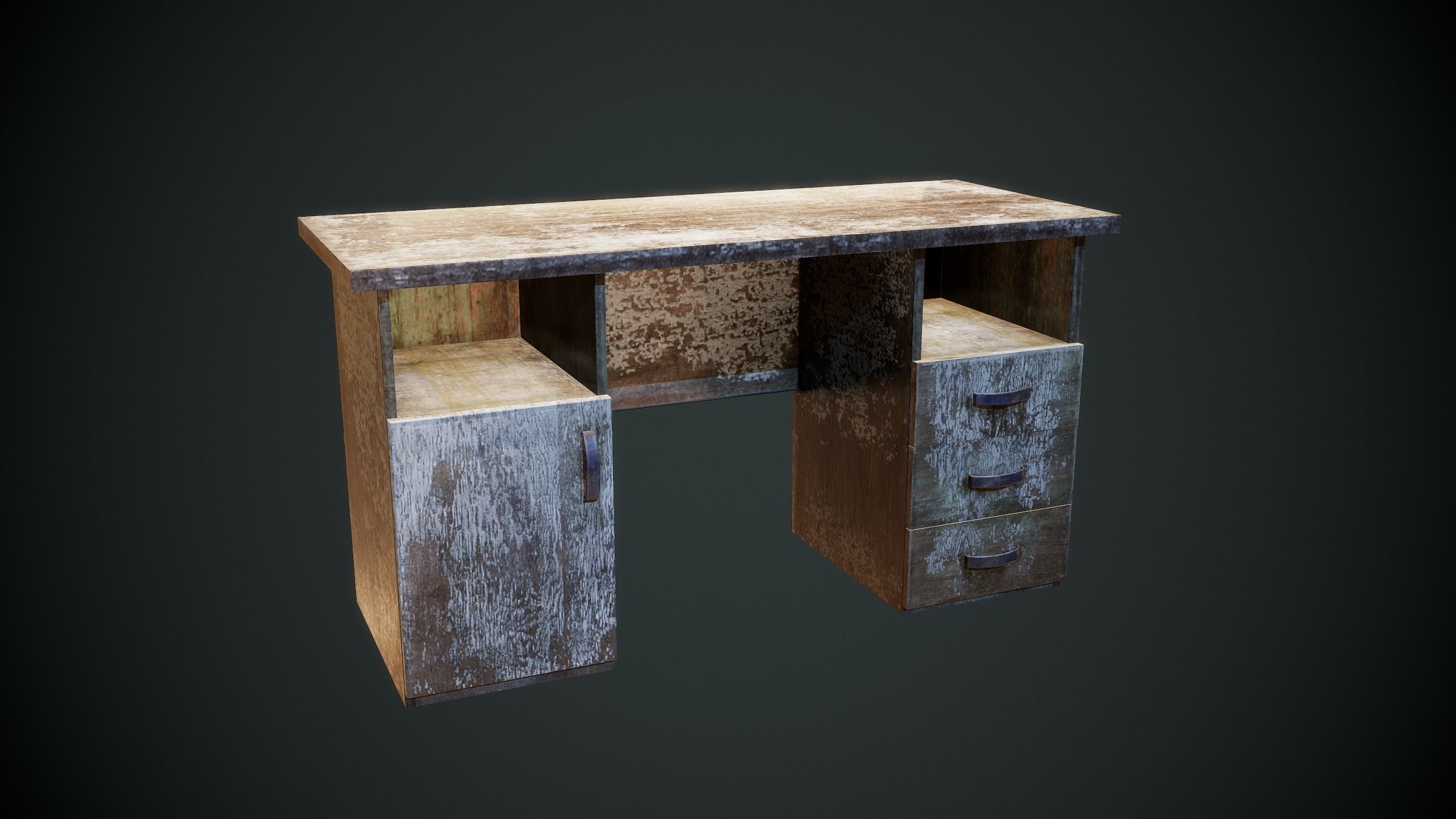 Writen Table Low-poly 3D model_4