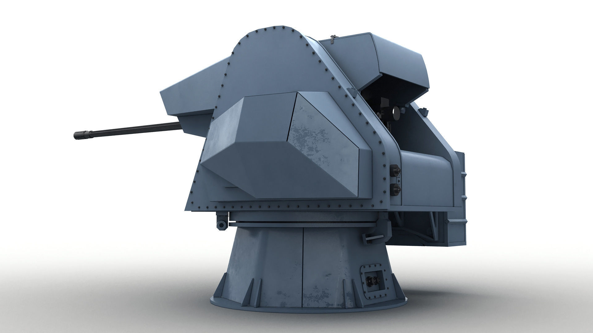 Modern Naval Turret Low-poly 3D model_3