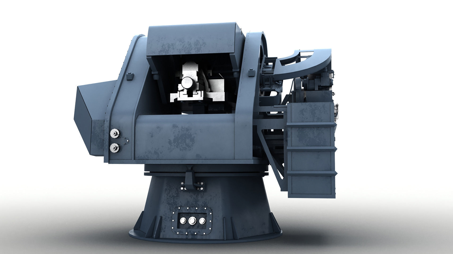 Modern Naval Turret Low-poly 3D model_6