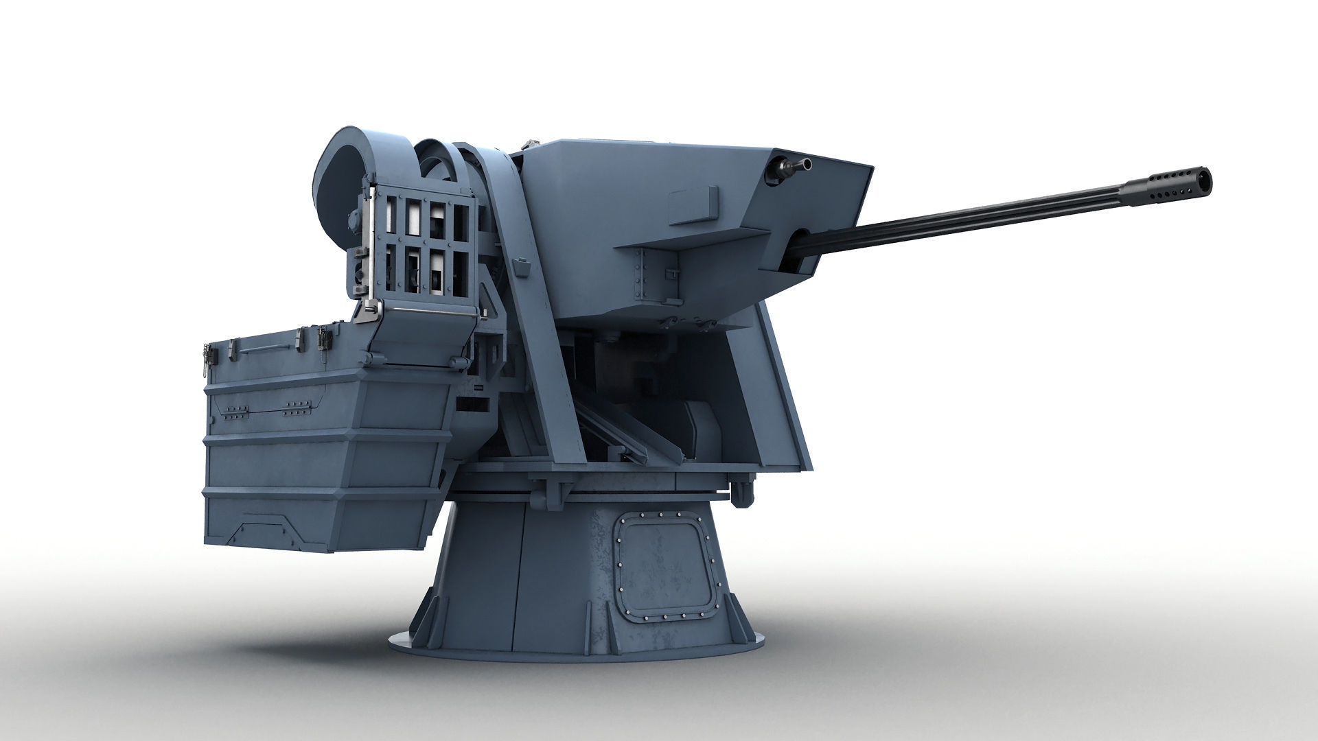 Modern Naval Turret Low-poly 3D model_1